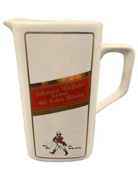 Vintage Johnnie Walker Red Label Old Scotch Whiskey Pitcher Made In Italy Unique
